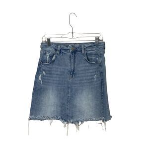RISEN Los Angeles "Smooth Talkin" Risen Denim Mini Skirt Medium Wash Size Large